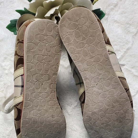 Coach Paxton Monogrammed & Plaid Sneakers - Picture 6 of 12